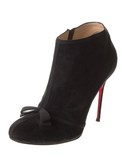 Christian Louboutin Suede Bow Accents Mules