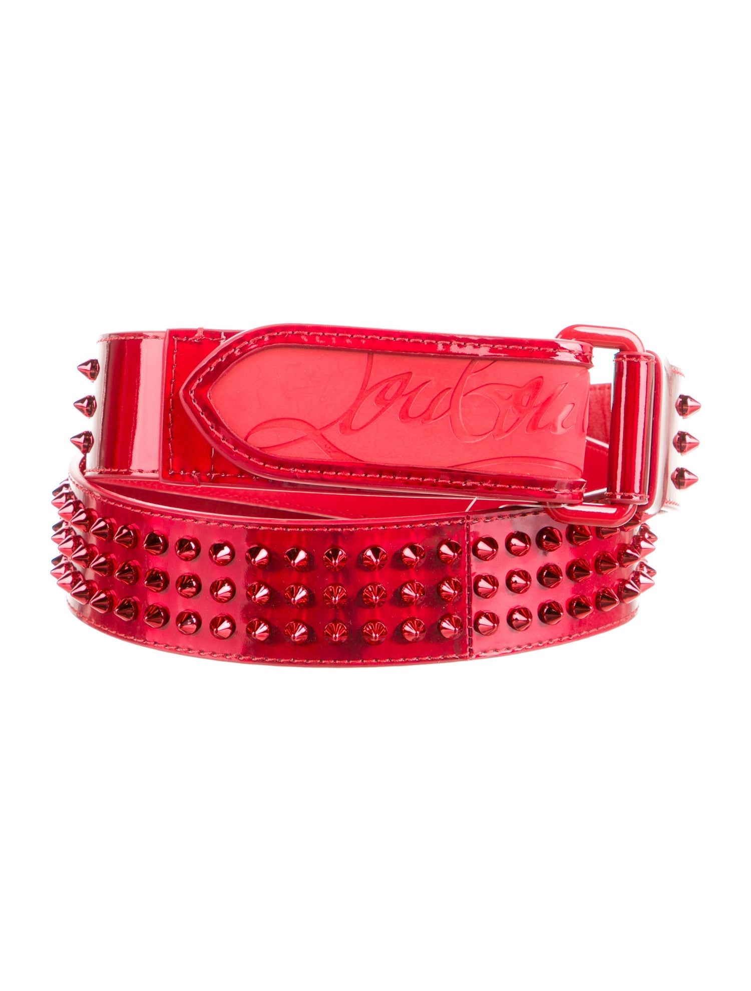Christian Louboutin Patent Leather Studded Accents Belt