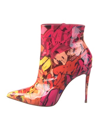 Christian Louboutin Patent Leather Printed Boots