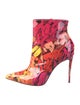 Christian Louboutin Patent Leather Printed Boots