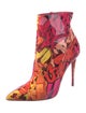 Christian Louboutin Patent Leather Printed Boots