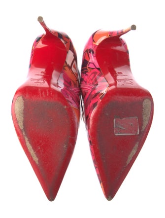 Christian Louboutin Patent Leather Printed Boots