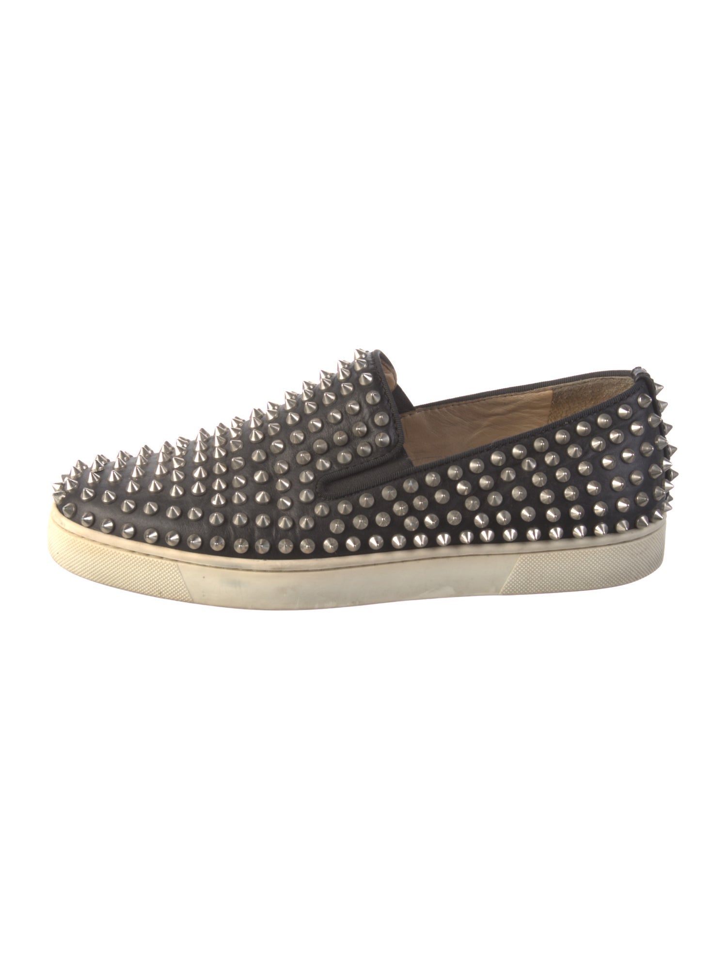 Christian Louboutin Spike Accents Leather Sneakers