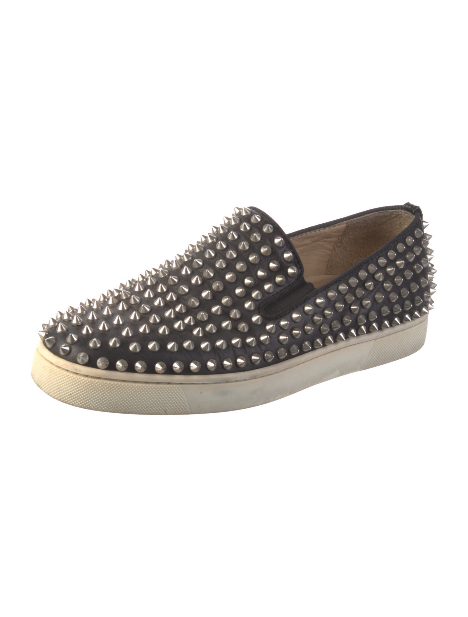 Christian Louboutin Spike Accents Leather Sneakers