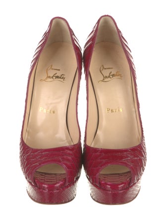 Christian Louboutin Peep Python Pumps