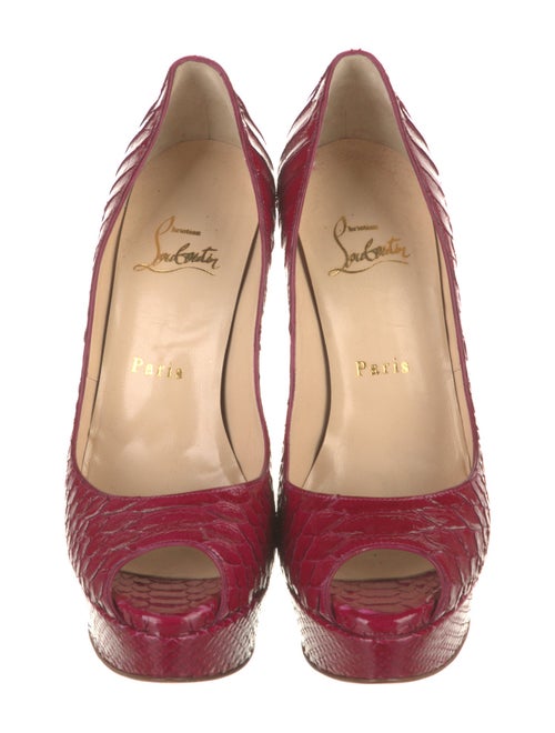 Christian Louboutin Peep Python Pumps