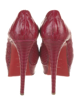 Christian Louboutin Peep Python Pumps