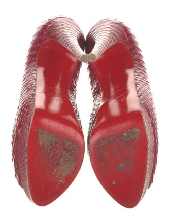 Christian Louboutin Peep Python Pumps