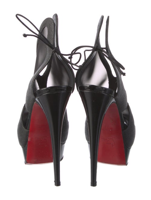 Christian Louboutin Glitter Mesh Accents Slingback Pumps