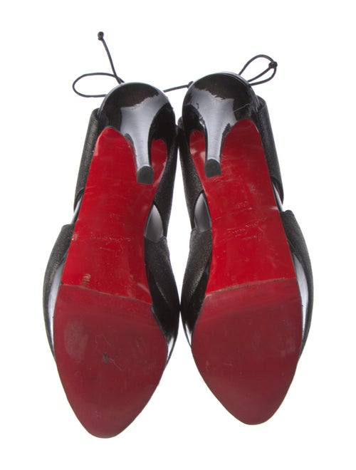Christian Louboutin Glitter Mesh Accents Slingback Pumps