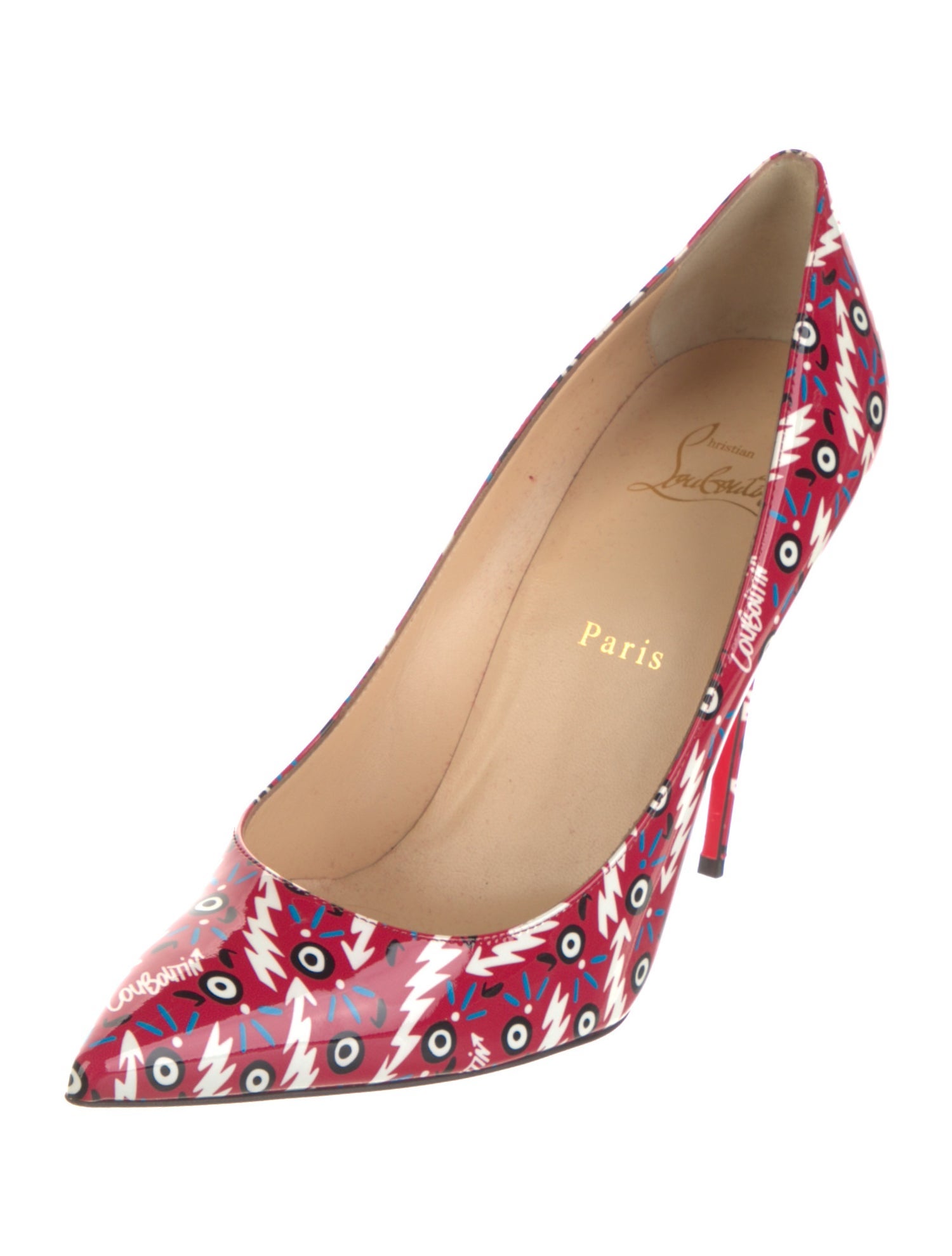 Christian Louboutin Patent Leather Printed Pumps