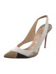 Christian Louboutin Leather Colorblock Pattern Slingback Pumps