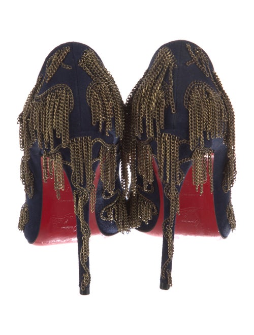 Christian Louboutin Suede Chain-Link Accents Pumps