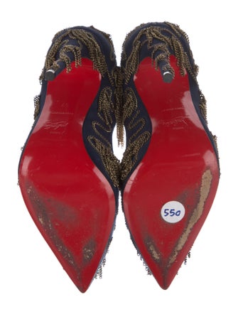 Christian Louboutin Suede Chain-Link Accents Pumps