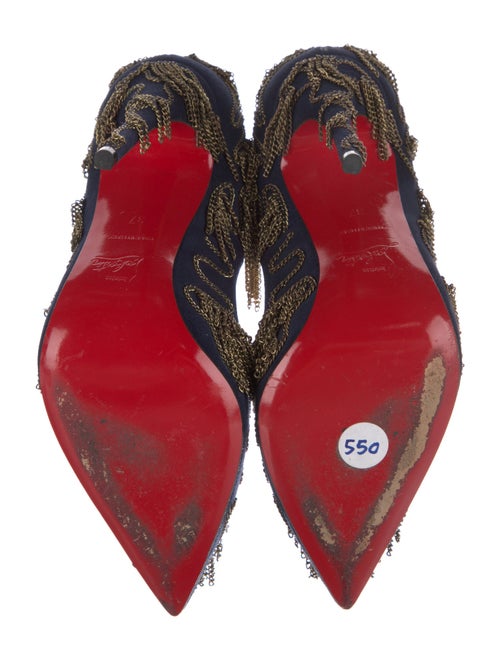 Christian Louboutin Suede Chain-Link Accents Pumps