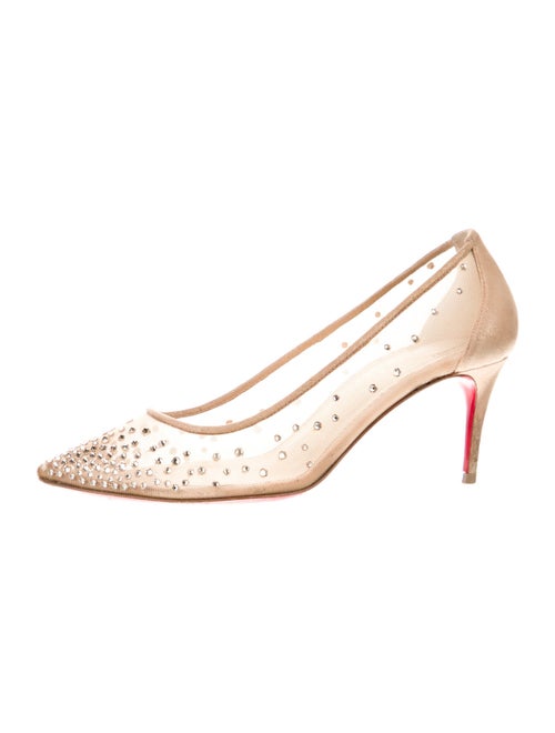 Christian Louboutin Mesh Crystal Embellishments Pumps