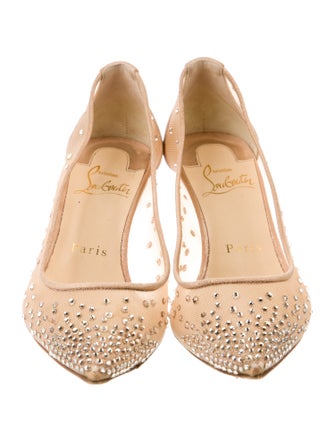 Christian Louboutin Mesh Crystal Embellishments Pumps