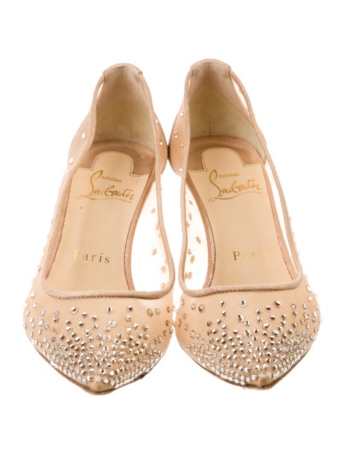 Christian Louboutin Mesh Crystal Embellishments Pumps