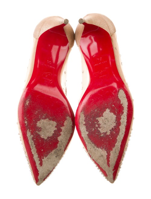 Christian Louboutin Mesh Crystal Embellishments Pumps
