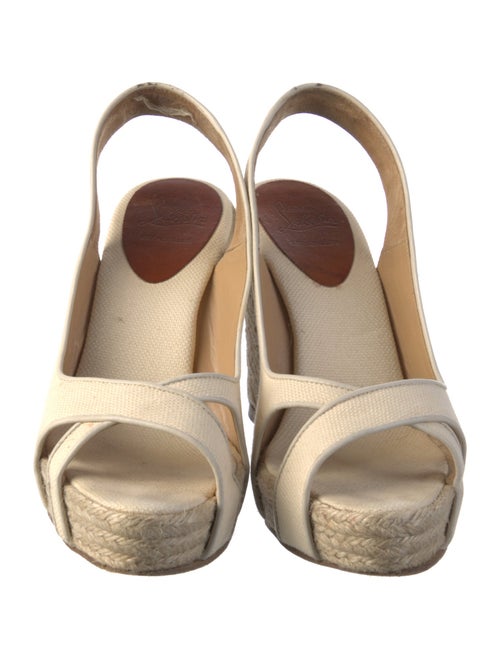 Christian Louboutin Canvas Leather Trim Embellishment Espadrilles