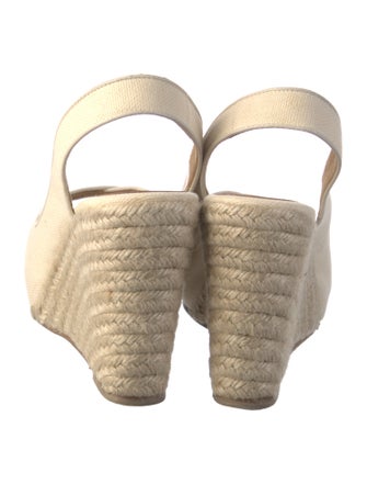 Christian Louboutin Canvas Leather Trim Embellishment Espadrilles