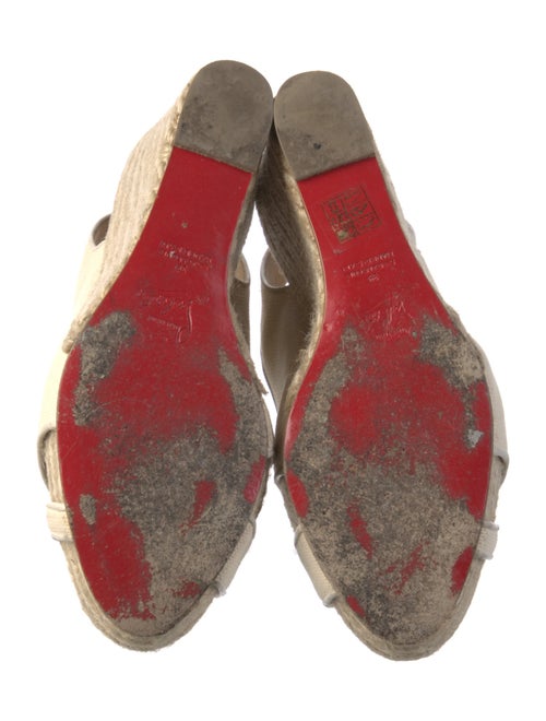 Christian Louboutin Canvas Leather Trim Embellishment Espadrilles
