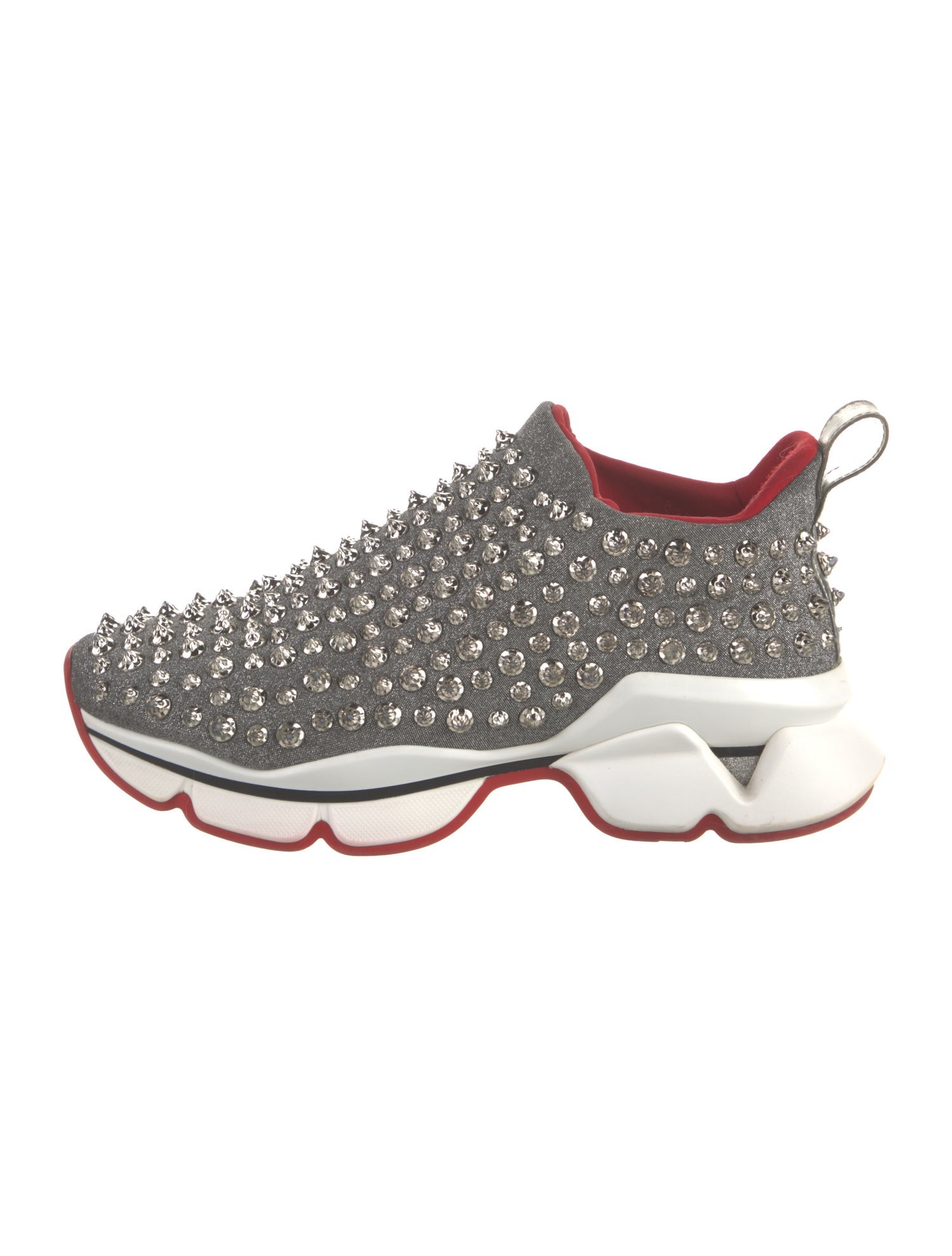 Christian Louboutin Spike Accents Printed Sock Sneakers
