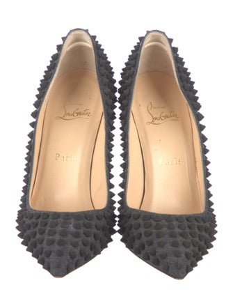 Christian Louboutin Spike Accents Wool Pumps