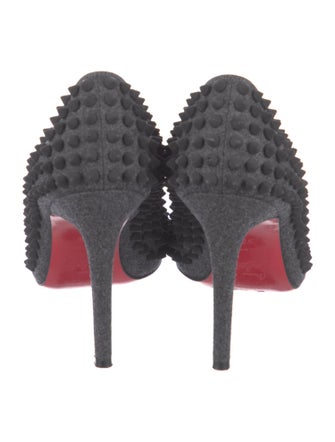 Christian Louboutin Spike Accents Wool Pumps