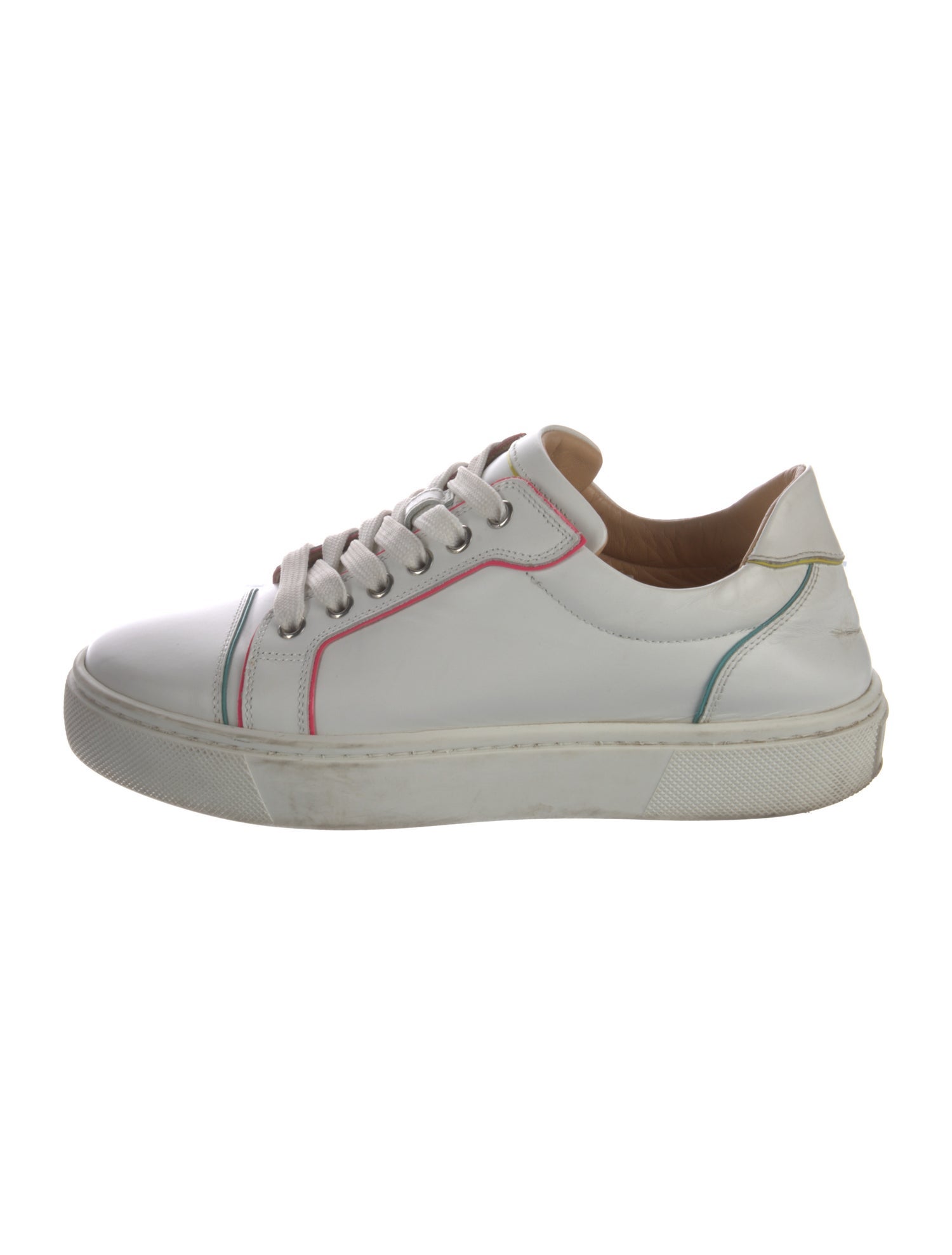 Christian Louboutin Leather Colorblock Pattern Sneakers