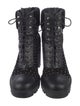 Christian Louboutin Spike Accents Suede Combat Boots