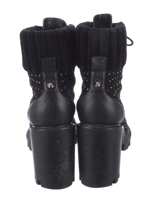 Christian Louboutin Spike Accents Suede Combat Boots
