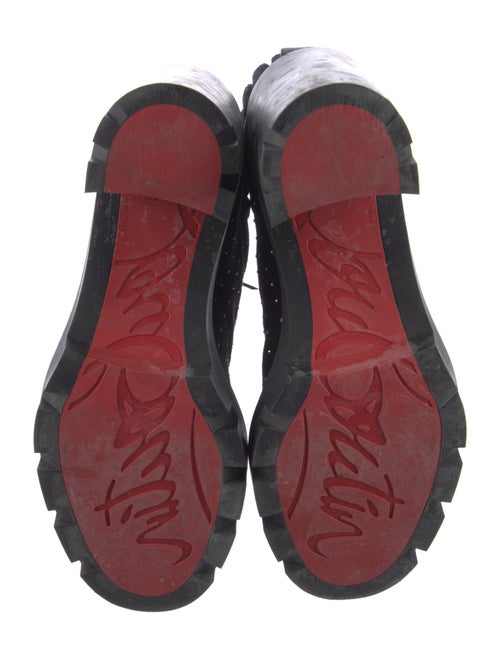 Christian Louboutin Spike Accents Suede Combat Boots