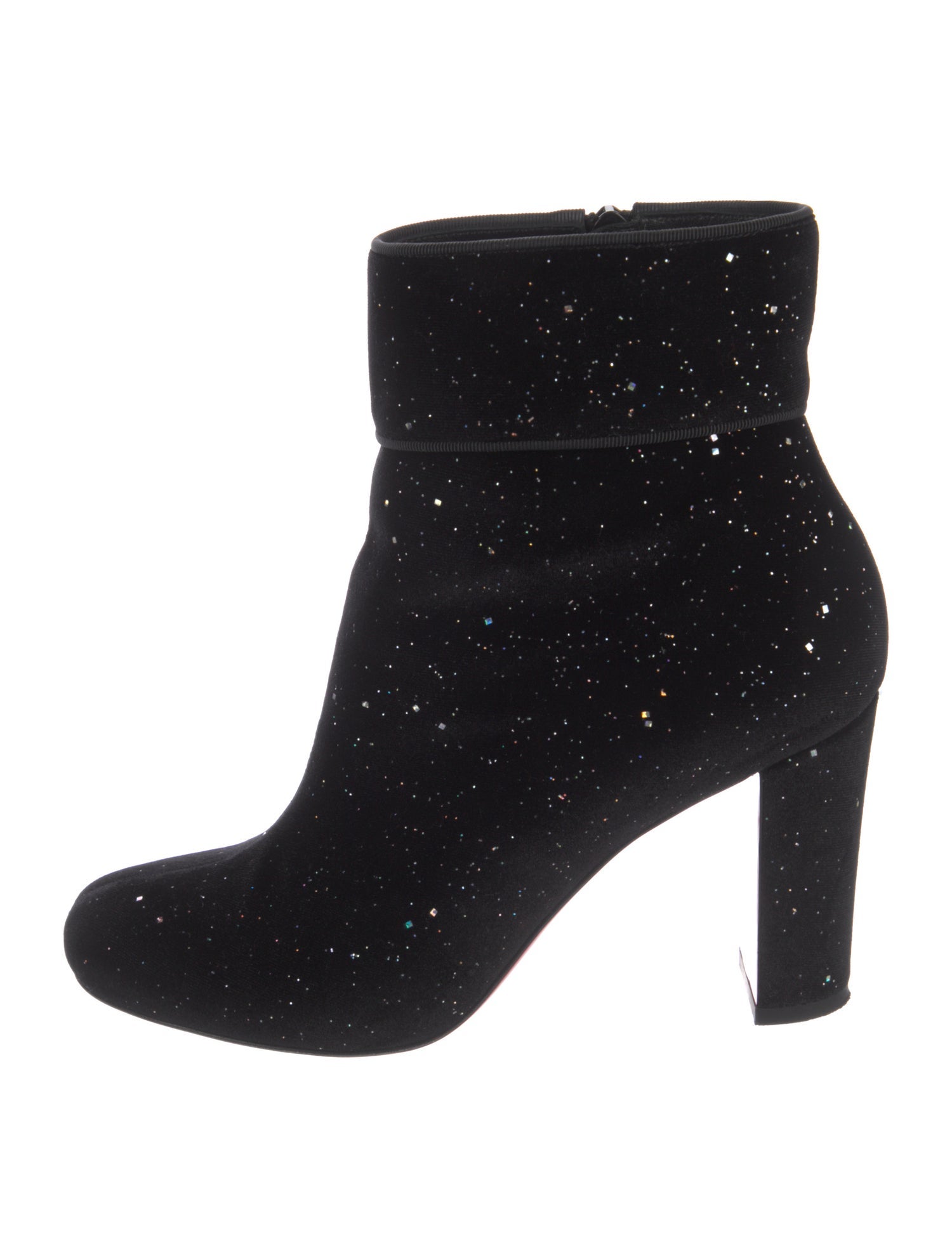 Christian Louboutin Velvet Glitter Accents Boots