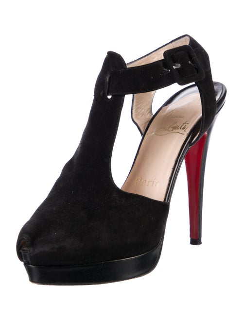 Christian Louboutin Suede T-Strap Pumps
