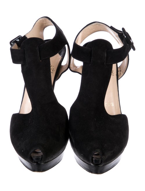 Christian Louboutin Suede T-Strap Pumps