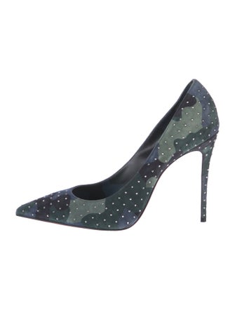 Christian Louboutin Suede Camouflage Print Pumps