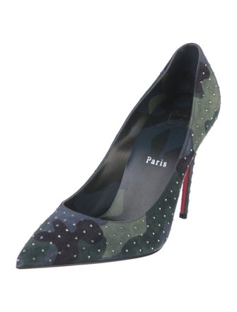 Christian Louboutin Suede Camouflage Print Pumps