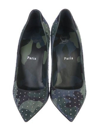 Christian Louboutin Suede Camouflage Print Pumps