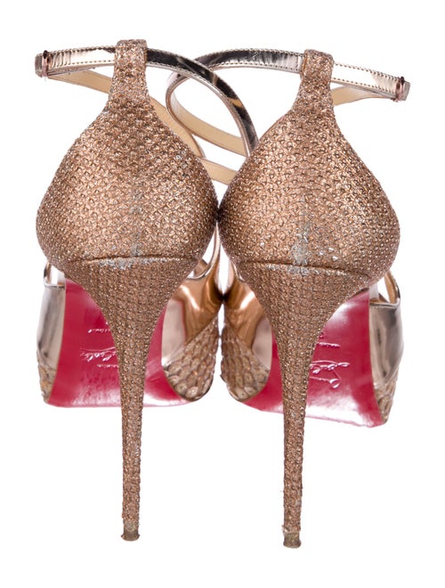 Christian Louboutin Mesh Mesh Accents T-Strap Pumps