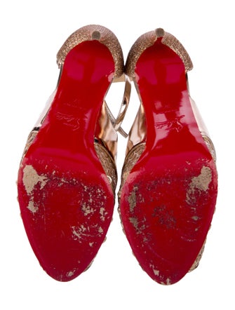 Christian Louboutin Mesh Mesh Accents T-Strap Pumps