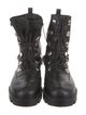 Christian Louboutin Leather Chain-Link Accents Combat Boots