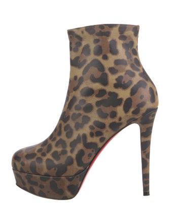 Christian Louboutin Leather Animal Print Boots