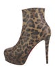 Christian Louboutin Leather Animal Print Boots