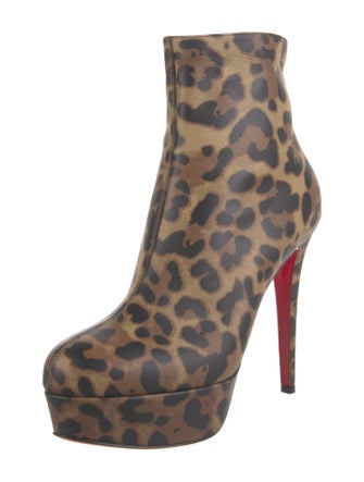 Christian Louboutin Leather Animal Print Boots