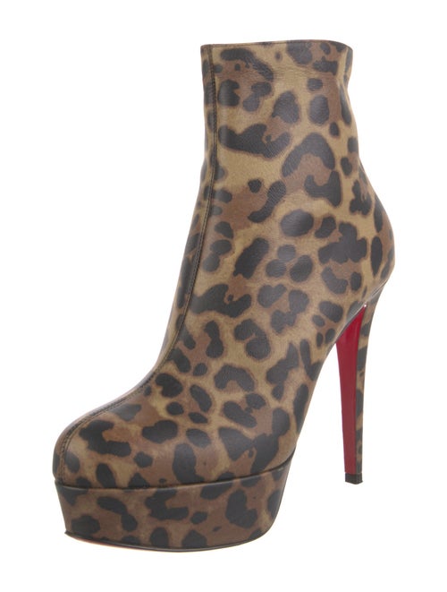 Christian Louboutin Leather Animal Print Boots