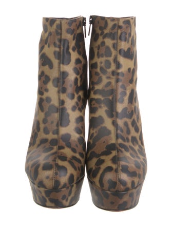 Christian Louboutin Leather Animal Print Boots