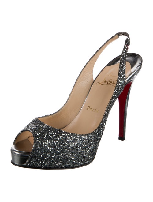 Christian Louboutin Glitter Slingback Sandals