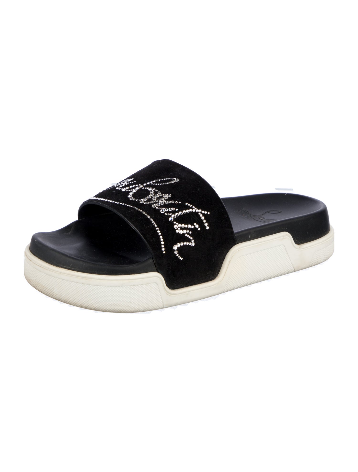 Christian Louboutin Suede Crystal Embellishments Espadrilles