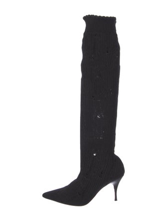 Christian Louboutin Glitter Accents Sock Boots